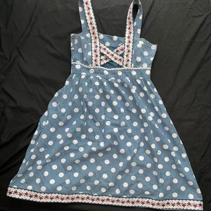 Blutsschwester German barmaid lederhosen-style embroidered polka dot dress